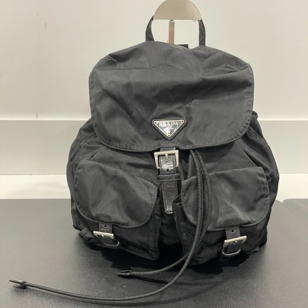 Prada Enameled Metal Triangle Backpack Vintage (49467)